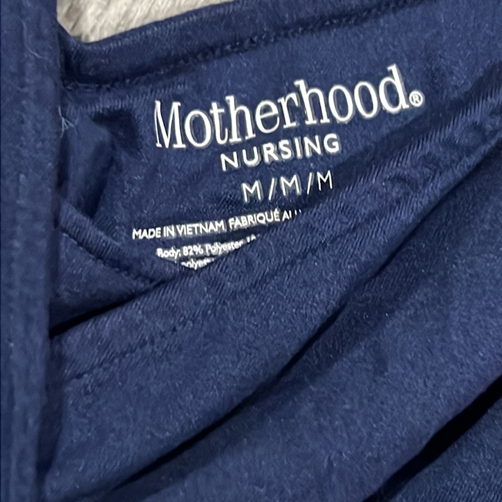 Motherhood Maternity Size Medium Navy Blue Halter Nursing Sleeveless Top - Picture 2 of 4